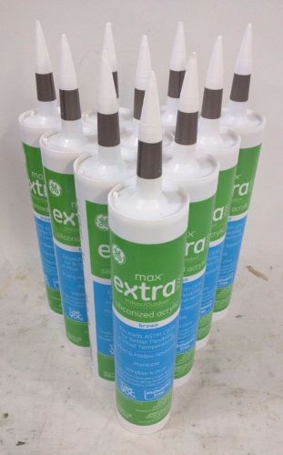 10 X GE MAX Extra 3500 Indoor Outdoor Siliconized Acrylic Brown Caulk Paintable