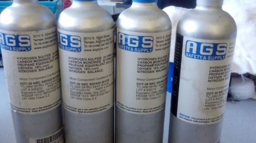 Gasco honeywell msa  calibration gas, 34l/.5 lb , various mix (co, h2s, ch4, o2) for sale