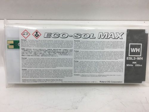 Roland Eco Sol Max ESL3-WH 220ml Genuine-Sealed White Ink New