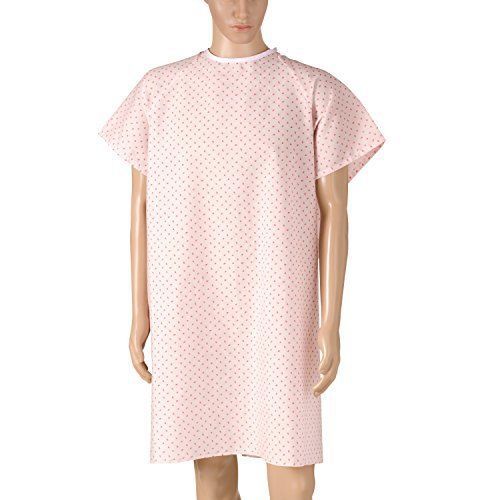Briggs DMI Convalescent Hospital Gown with Back Tie, Pink Print