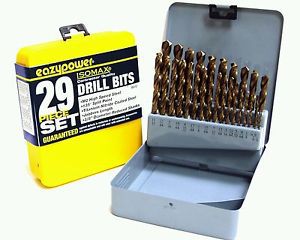 88312 29pc 135 Degree Split Point Jobber Length Titanium Nitride Coated Drill Bi