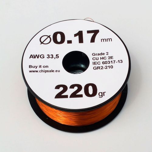 0.17 mm 33,5 AWG Gauge 220 gr ~1070 m Enamelled Copper Magnet Enameled Wire Coil