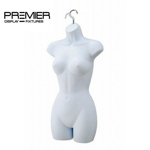 New hanging full female torso body form hip long plastic mannequin display white for sale
