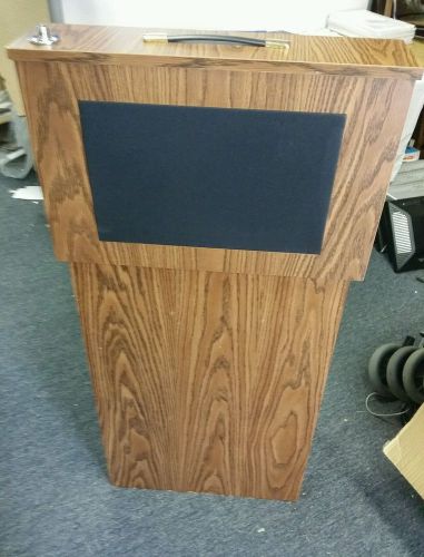 Oklahoma Sound Full Floor Lectern/Podium Series 200 Medium Oak