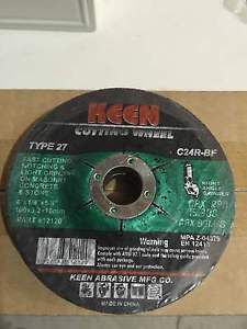 Keen #12127, 4&#034;x1/8&#034;x5/8&#034; depressed centre masonry cut off wheels, 5 pack for sale