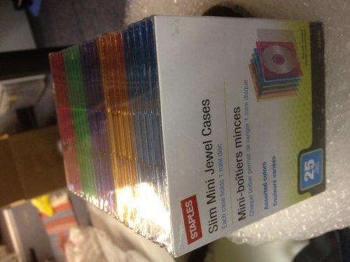 Staples Slim Mini Jewel Cases Assorted Colors