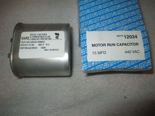15 mfd 440 volt oval motor run capacitor - mars 12034 - new for sale