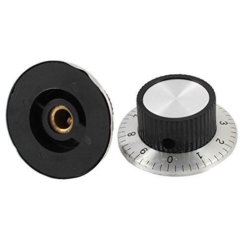 Uxcell 2 pcs 24mm top potentiometer control volume digital knob cap 37mmx15mm for sale