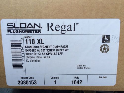 New Sloan Regal 110 XL Closet Flushometer 3.5 GPF Chrome 3080153