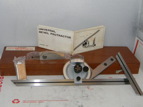 MItutoyo 187-904 Universal Bevel Protractor 6&#034; &amp;12&#034; With Attachments
