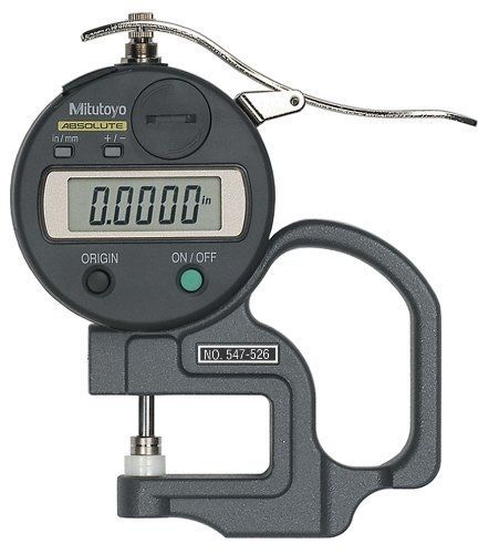 Mitutoyo 547-526S Digimatic IDS Thickness Gage, Flat Anvil, High Accuracy Type,