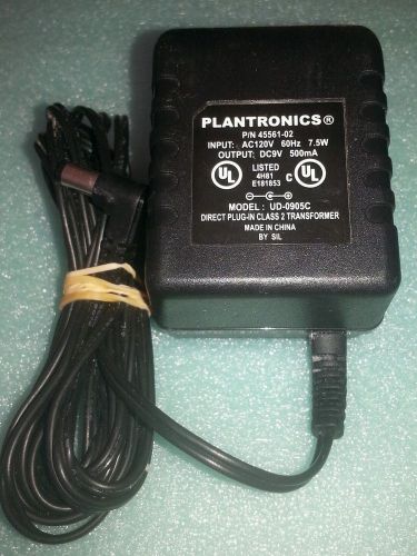 GENUINE Plantronics 45561-02 DC9V 500mA 7.5W UD0905C AC Adapter Power