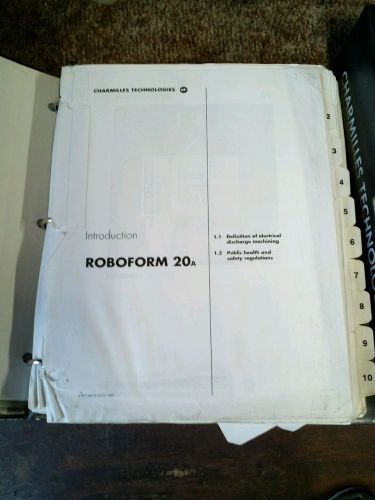 Charmilles robofom 20A manuals