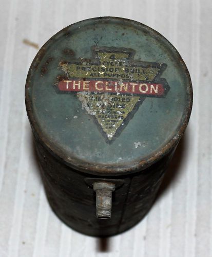 Vintage Clinton, round gas tank, w/graphics 1 end no dents- Orig Gas Cap 4 Cycle