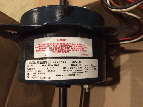 OWW4514 Motor, 1/4 HP, 1330 RPM, 208-230V, 322P755, A.O. Smith (now Century)