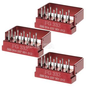 3 Boxes Dental Tungsten Steel Drills Burs FG 332 for High Speed Handpiece SALE