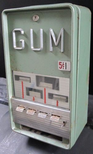 5 Cent Vintage &#034;Superior MFG Co. Gum&#034; 4-Column Vending Machine