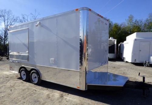 Concession trailer 8.5&#039; x 16&#039; white food event catering for sale