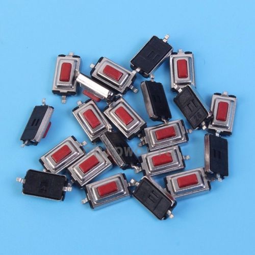 50pcs red button 2-pin smd momentary no-lock switch for car remote key 3x6x2.5mm for sale