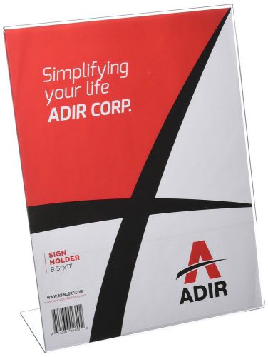 Adir plexi acrylic 8.5&#034; x 11&#034; single slant back design sign,pack 6 (639-8511-06) for sale