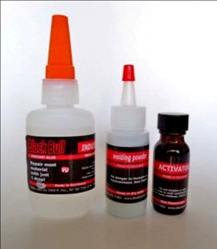 All purpose german glue Black Bull 50g. Kit with activator and welding powder.