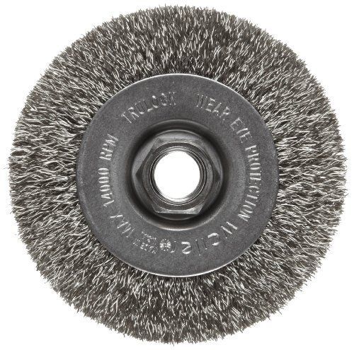 Weiler trulock narrow face wire wheel brush, threaded hole, stainless steel 302, for sale