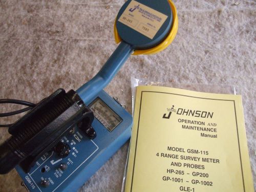 Wm. B. Johnson GSM-115 Geiger counter Survey meter w/pancake and scintillator