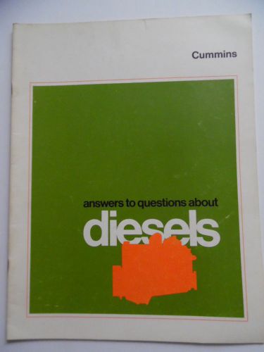 1970 cummins engine answers to questions about diesels brochure vintage columbus for sale