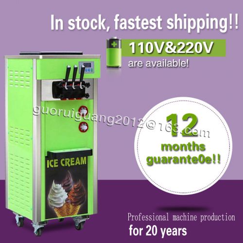 New vertical soft ice cream machine,3 flavor ice cream machine,control display