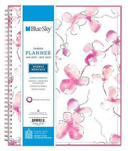 Blue sky 2017 weekly &amp; monthly planner wire-o binding 8.5&#034; x 11&#034; orchid (19573) for sale