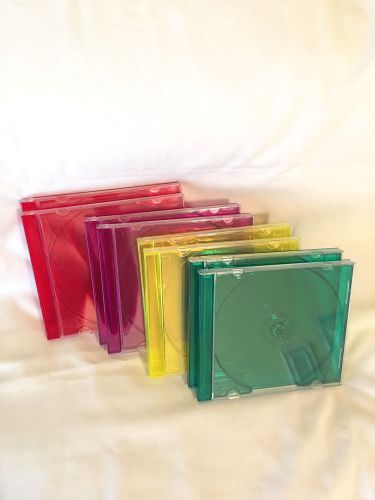 8 Colorful Red Green Yellow Purple CD DVD Blank Jewel Case Holder Covers