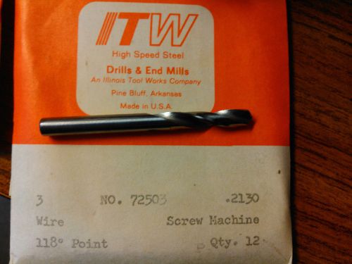ITW HSS Screw Machine Twist Drills 3 Wire #72503, 120-pack