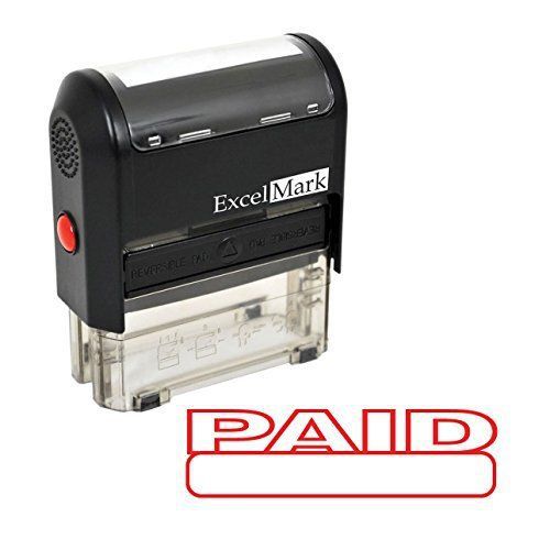 ExcelMark PAID Self Inking Rubber Stamp - Red Ink (42A1539WEB-R)