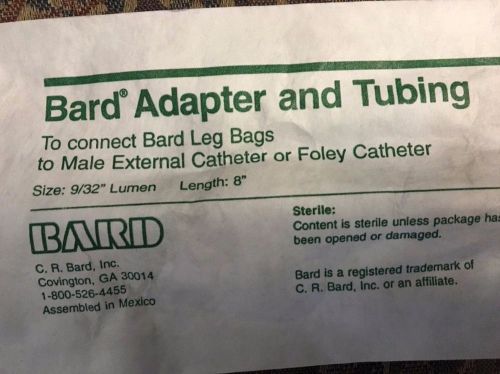 000538 Bard Adapter and Tubing. Sz 9/32 Lumen, 8&#034; in Length - BOGO! - 2 pcs