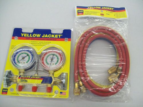 Yellow Jacket 41212Test and Charging Manifold w/ 22985 HAVS-60 RYB Hose