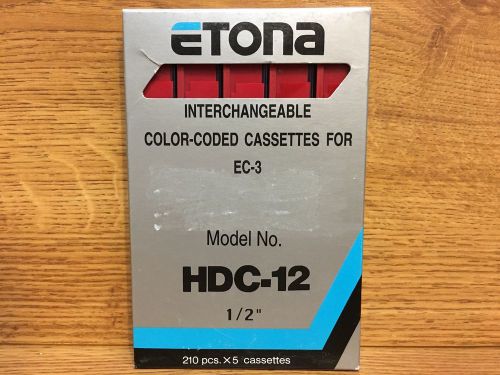 ETONA CASSETTE RED HDC-12 HEAVY DUTY STAPLES EC-3 REFILLS 1/2&#034; Pkg. 5x Cassette