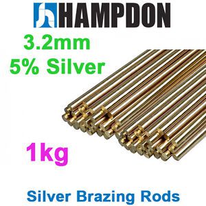 Bossweld 5% silver brazing alloy x 3.2mm x 1kg - oxy - lpg - 300203 for sale