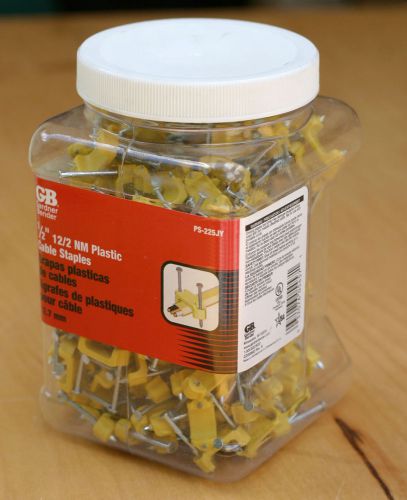 180/Jar - 1/2&#034; Plastic Electrical NM Romex Cable Staples - First Class Mail Size