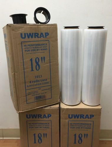 18&#034; x 1000ft 85 gauge hand pallet wrap stretch film 1 roll w/ free hand saver for sale