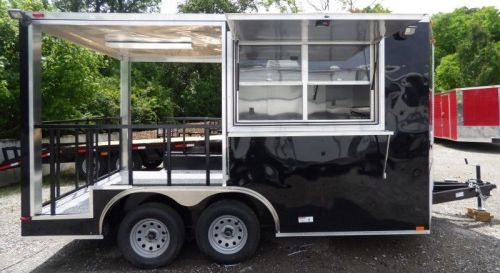 Concession Trailer 8.5&#039; x 14&#039; Black Catering Event Trailer