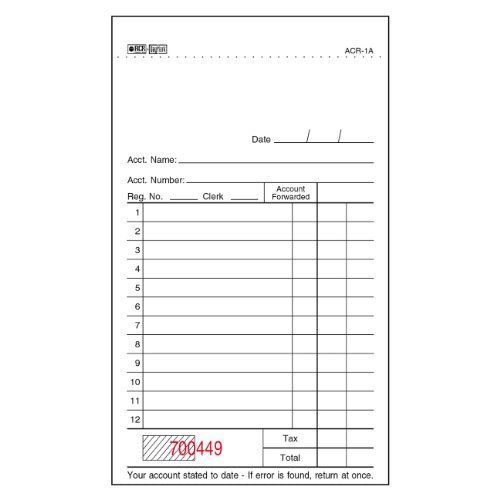 Daymark acr-1a no-carbon guest check salesbook, 2 part, white, 5-3/4&#034; length x for sale