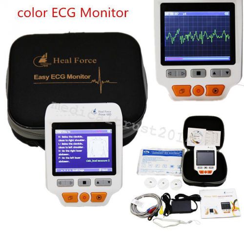 Portable Easy ECG EKG Color LCD Heart Rate Monitor Sensor Machine Prince 180D