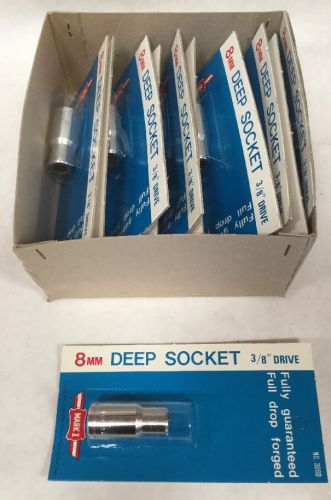 8MM Deep Socket 3/8&#034; Drive Bulk Pack 12 Sockets Mark1 308D 1302WTK.7B