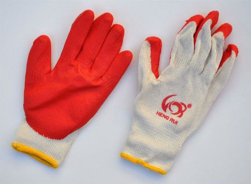 240 pairs wholesale heng rui premium red latex coated cotton grip glove for sale