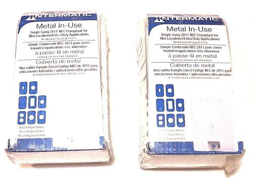 LOT OF 2 NEW INTERMATIC WP1010MXD METAL IN-USE RECEPTACLE COVERS 3-1/8&#034; DEPTH