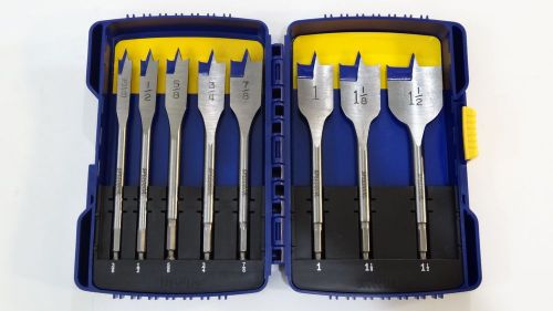 IRWIN 8PC SPEEDBOR SPADE BIT SET NEW! BLUE GROOVE