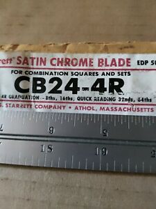 Starrett CB24-4R  24&#034; Satin Chrome Combination Square Blade Made in US