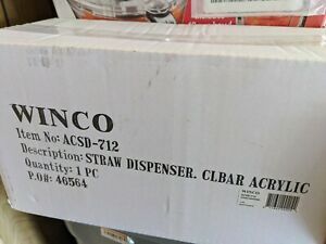 Winco ACSD-712, 10.75x4.75x7-Inch Clear Acrylic Straw Dispenser