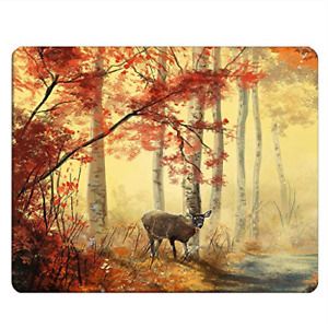 NICOKEE ELK Rectangle Gaming Mousepad Cute Deer in The Autumn Forest Red Tree X