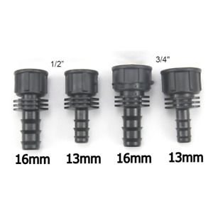 Straight Fitting Female Thread 1/2&#034; 3/4&#034;Hose Pipe Tube Connector Plastic 13 16mm